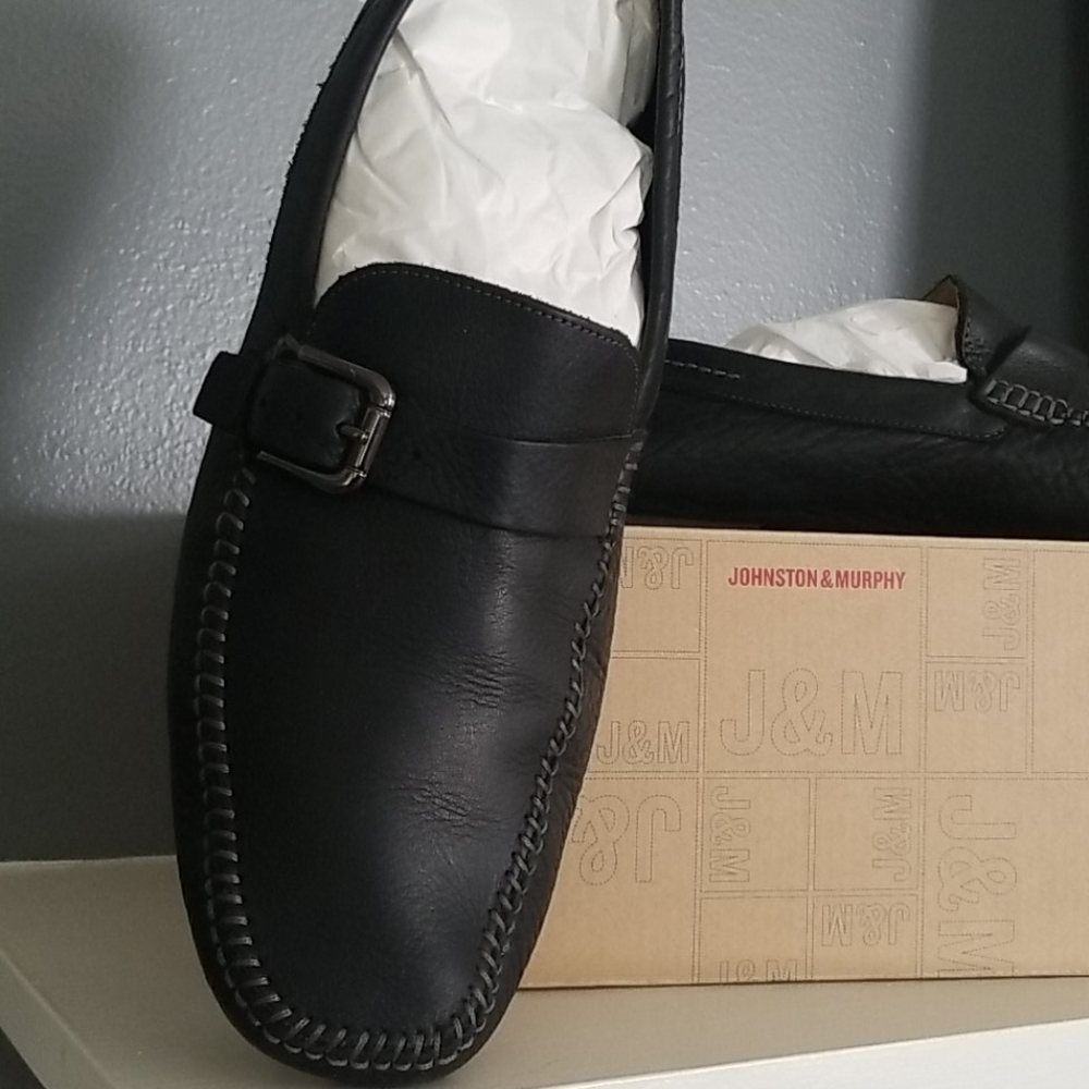 Men's Black Loafers with buckle